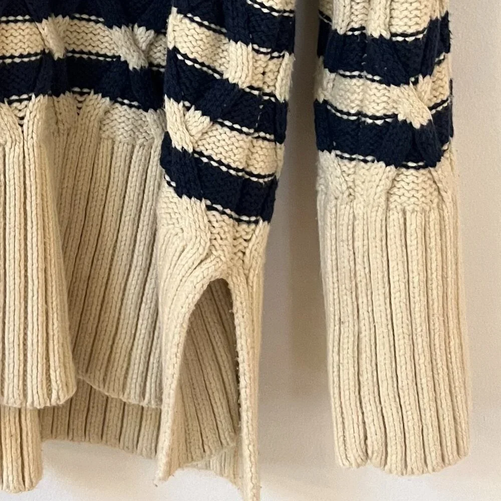 Madewell Cable Knit Striped Sweater - Picture 4 of 6